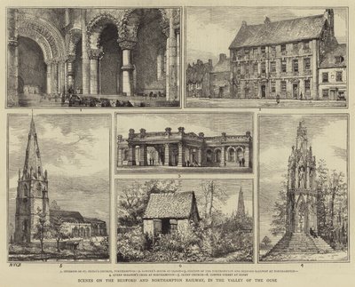 ウーズの谷にあるベッドフォードとノーサンプトン鉄道のシーン 作： Henry William Brewer